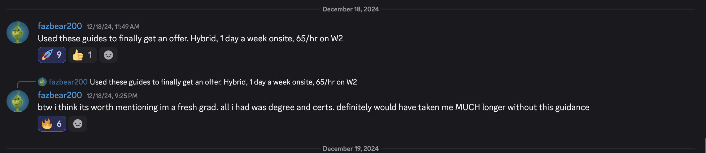 Discord community testimonial