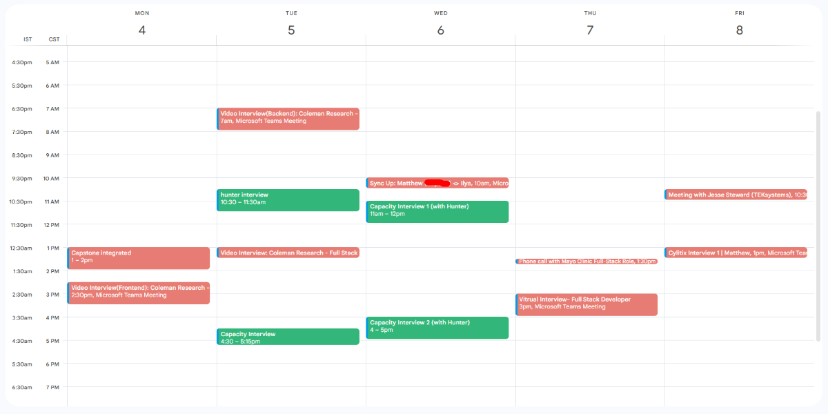 Interview Calendar